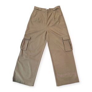 Crescent Pleated High Waist Cargo Trousers